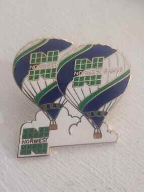 Norwest Banks Hot Air Balloon Team Vintage 1990's Lapel Pin